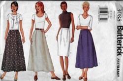 3088 BUTTERICK VERY EASY STRAIGHT - FLARE SKIRT LENGTHS PATTERN 8-12